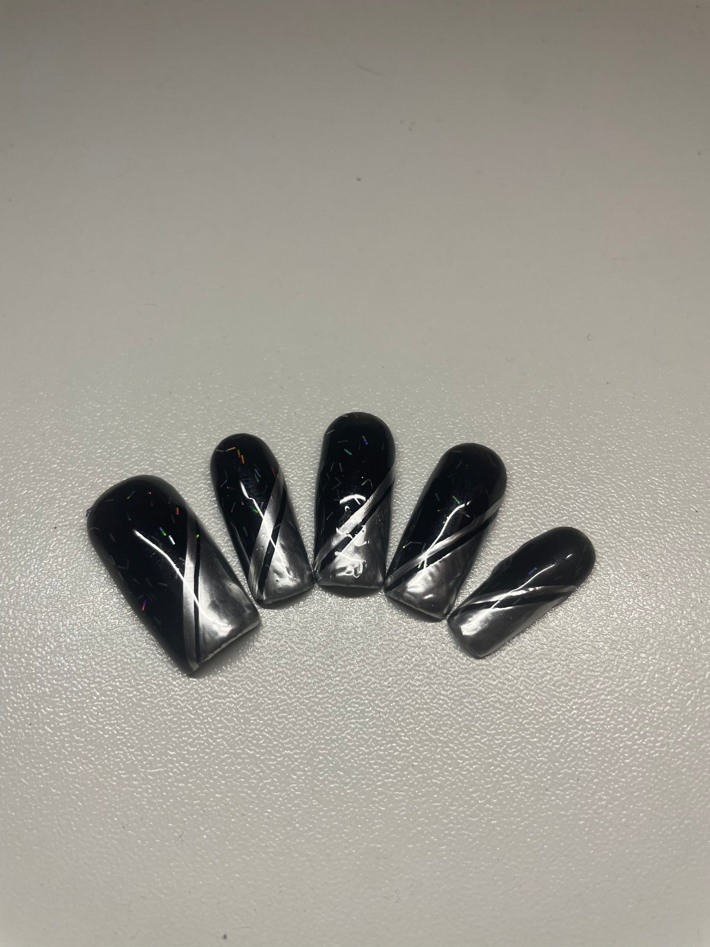 Black and Silver Press-Ons