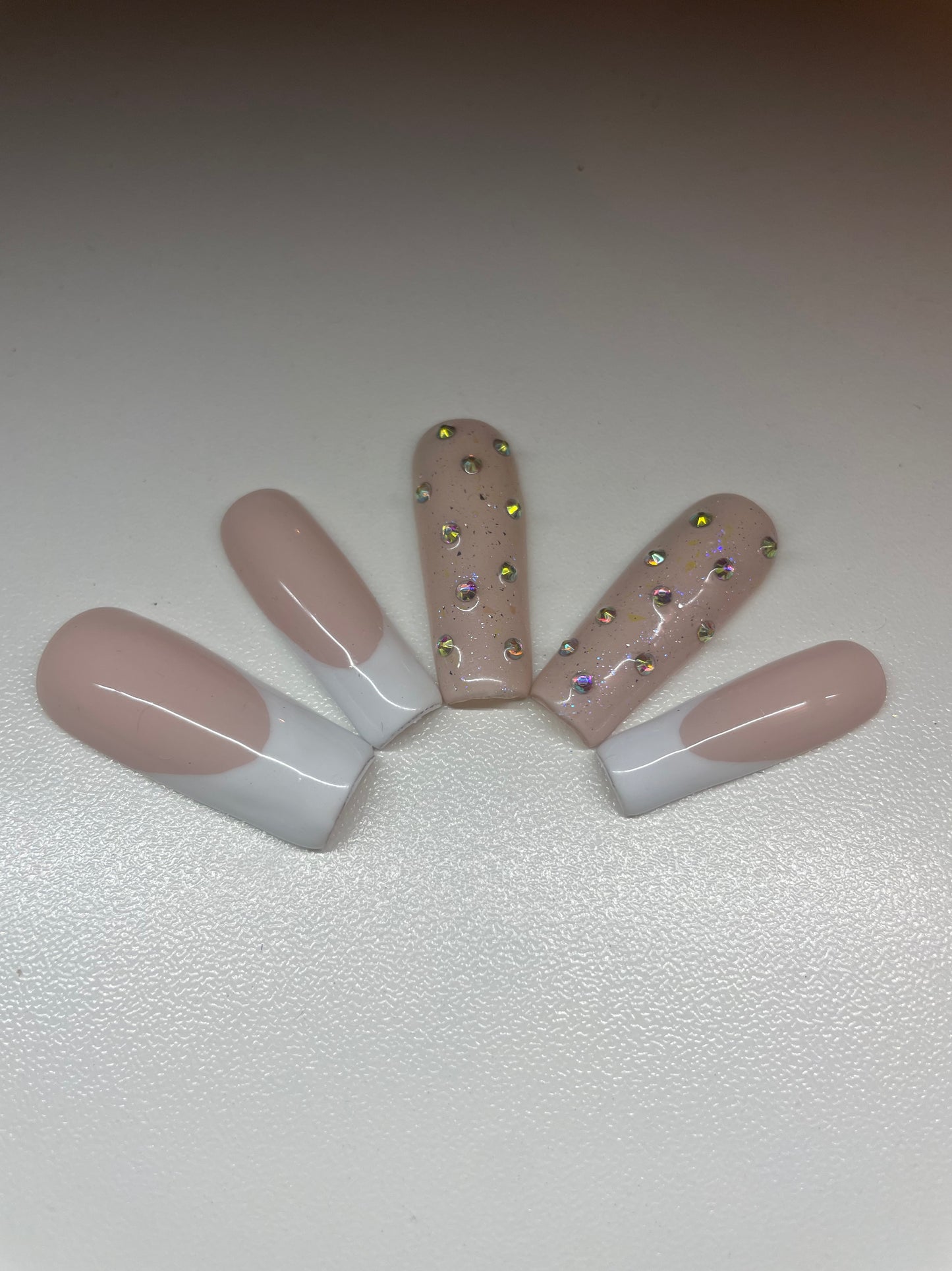 Nude & White Set with Rhinestones