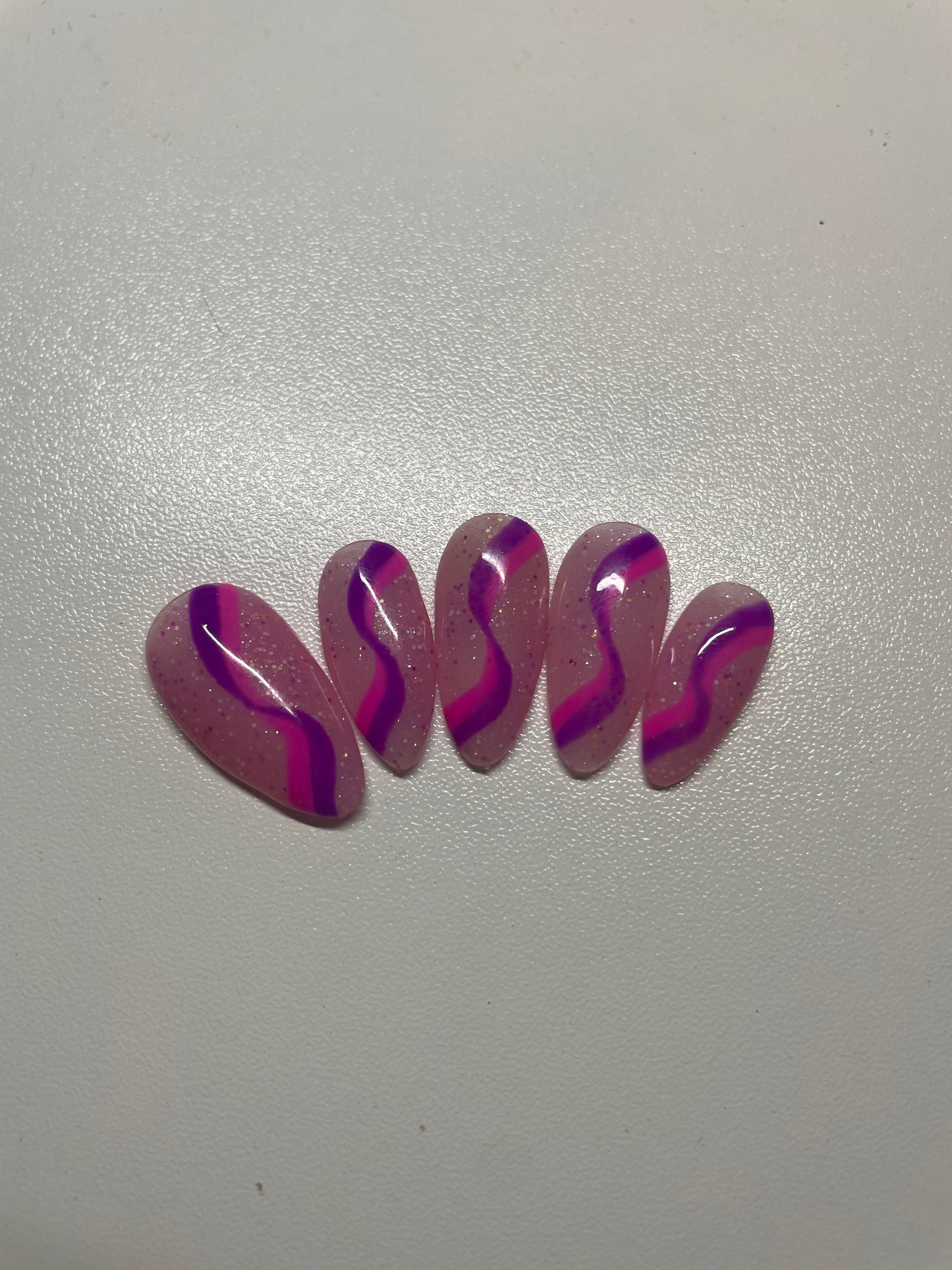 Pink & Purple Swirl Nails