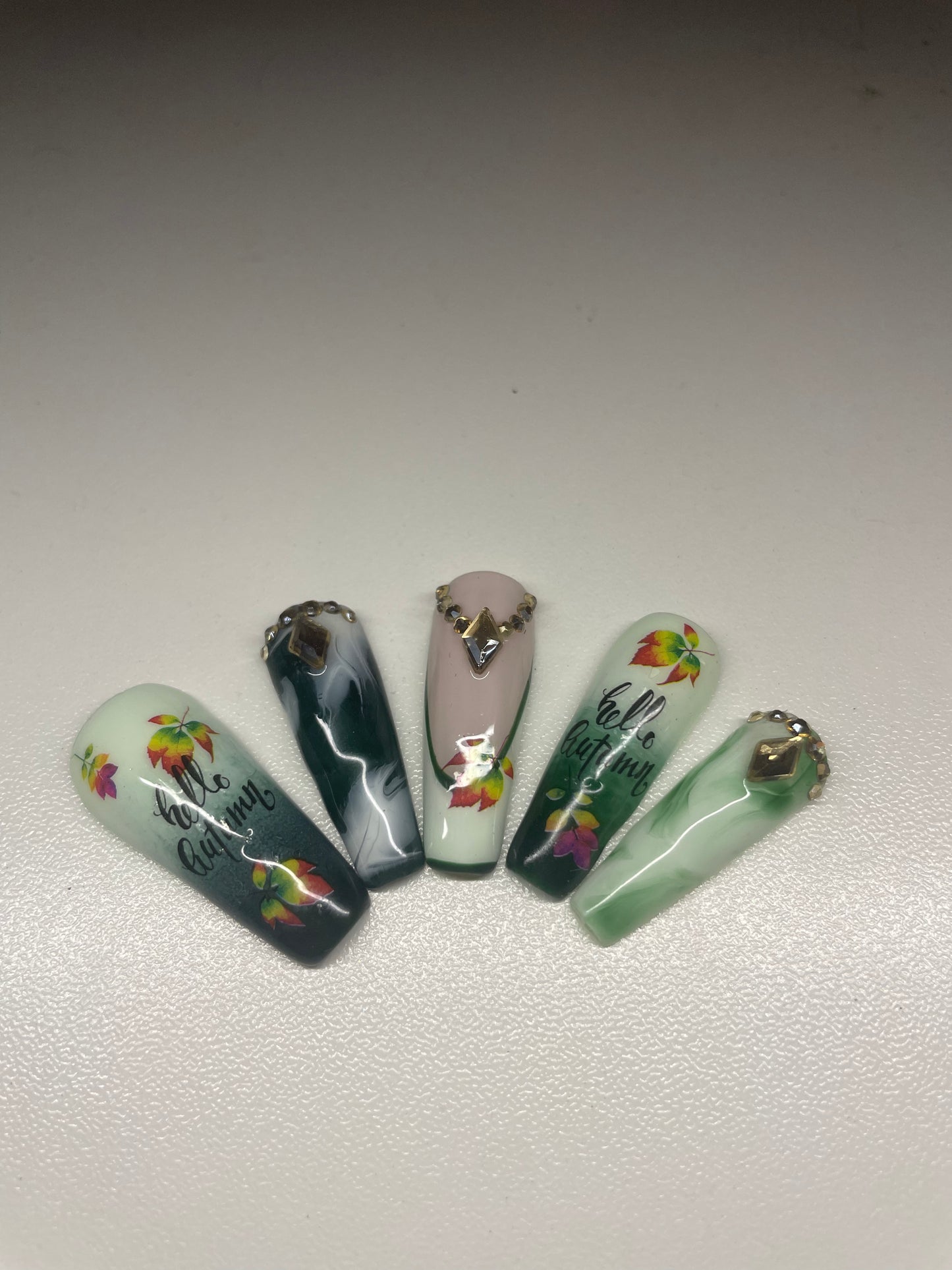 Green Autumn Nails