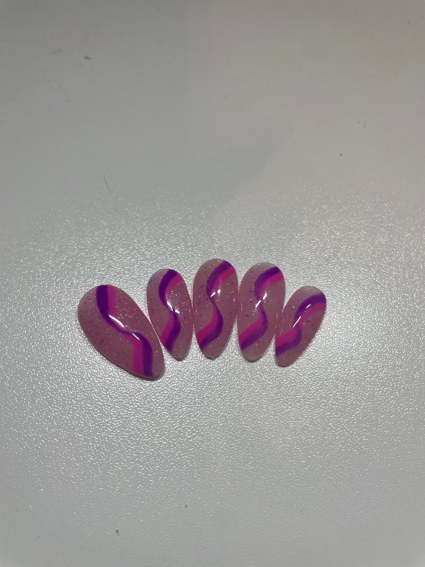 Pink & Purple Swirl Nails