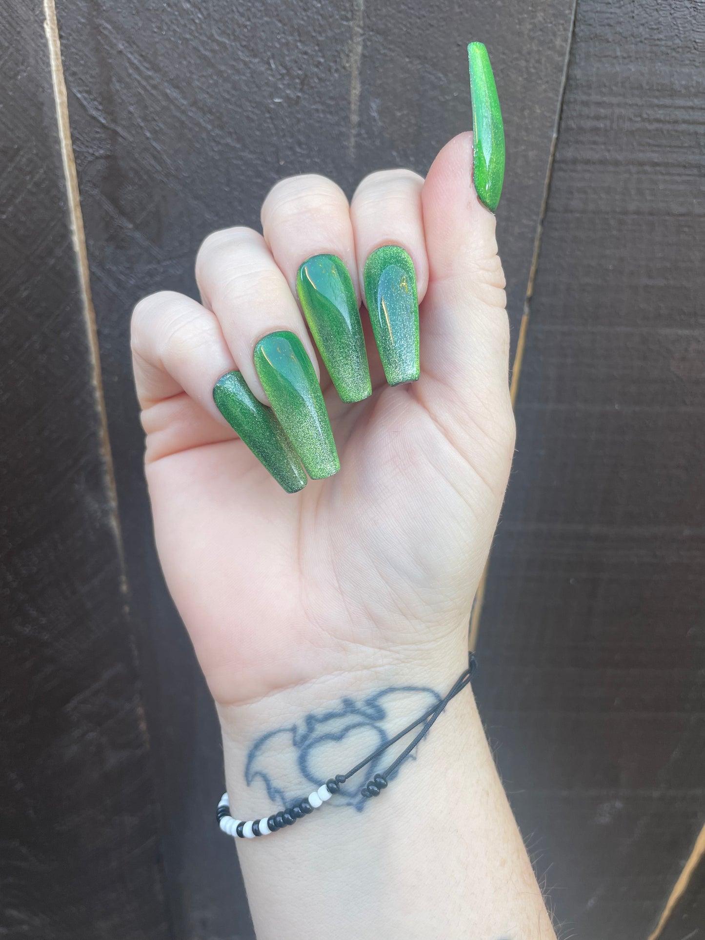 Green Cat Eye Press-Ons